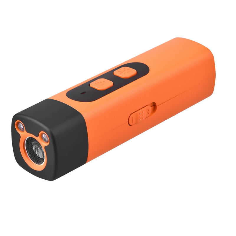 Adestrador ultrassônico recarregável para cães, dispositivo portátil para auxiliar no controle de latidos e treinamento de comportamento.
