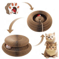 Arranhador dobrável de papelão para gatos com catnip e sino, brinquedo interativo para afiar as garras e estimular brincadeiras