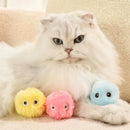 Bola interativa elétrica para gatos com revestimento de pelúcia, catnip e som, brinquedo para estimular perseguição, brincadeira e atividade física.