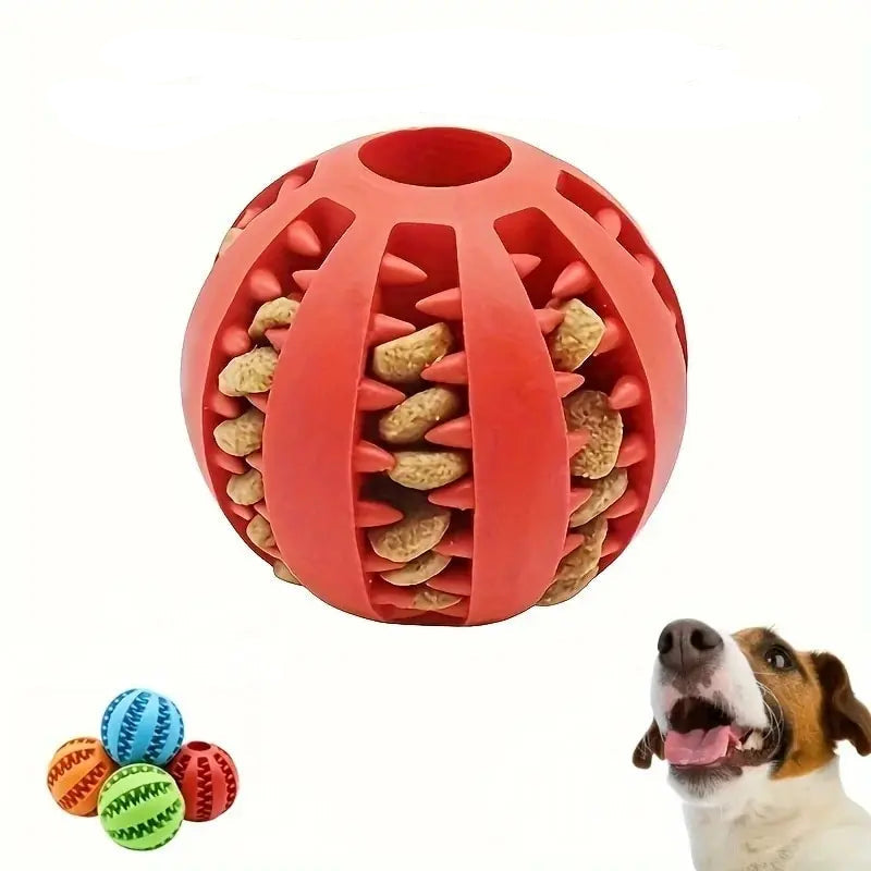 Bola interativa para cães e gatos com dispenser de petiscos. Estimula brincadeiras, auxilia na limpeza dos dentes e proporciona mais diversão e bem-estar ao seu pet.