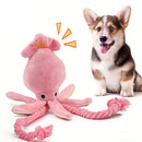 Brinquedo polvo de corda com som para cães e gatos, mordedor interativo resistente para diversão e limpeza dos dentes