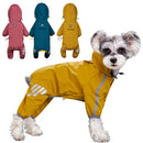 Capa de chuva impermeável para cães pequenos e médios com faixas refletivas para passeios em dias chuvosos