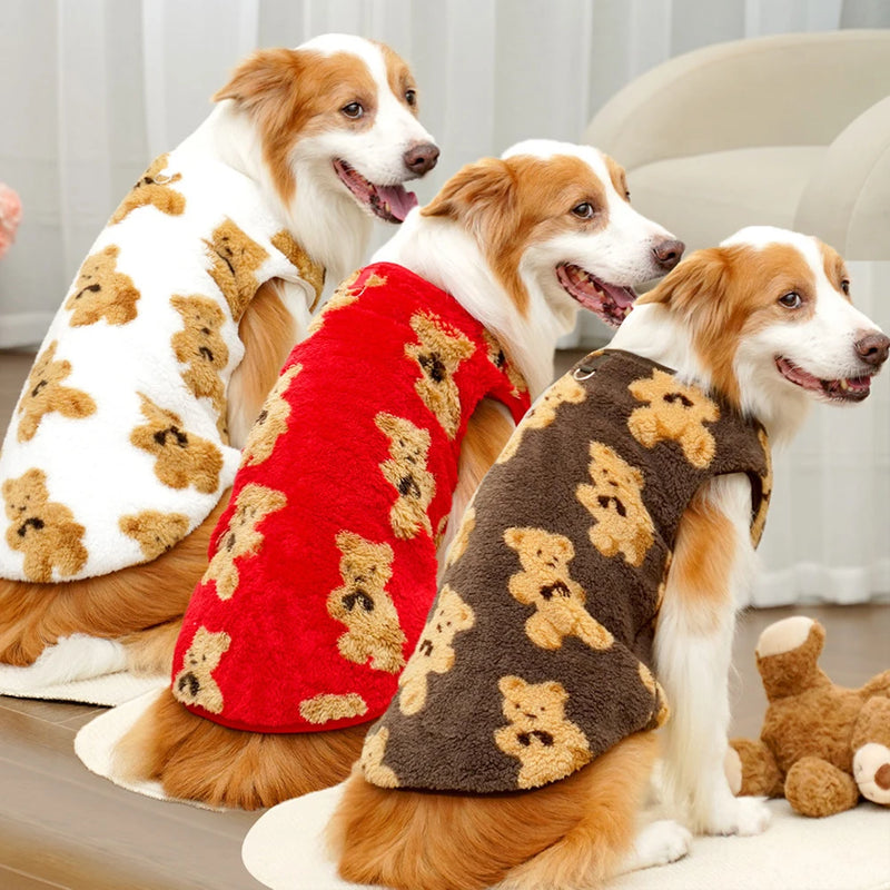 Casaco de flanela para cães e gatos, roupa de inverno macia e confortável disponível do tamanho M ao 7XL