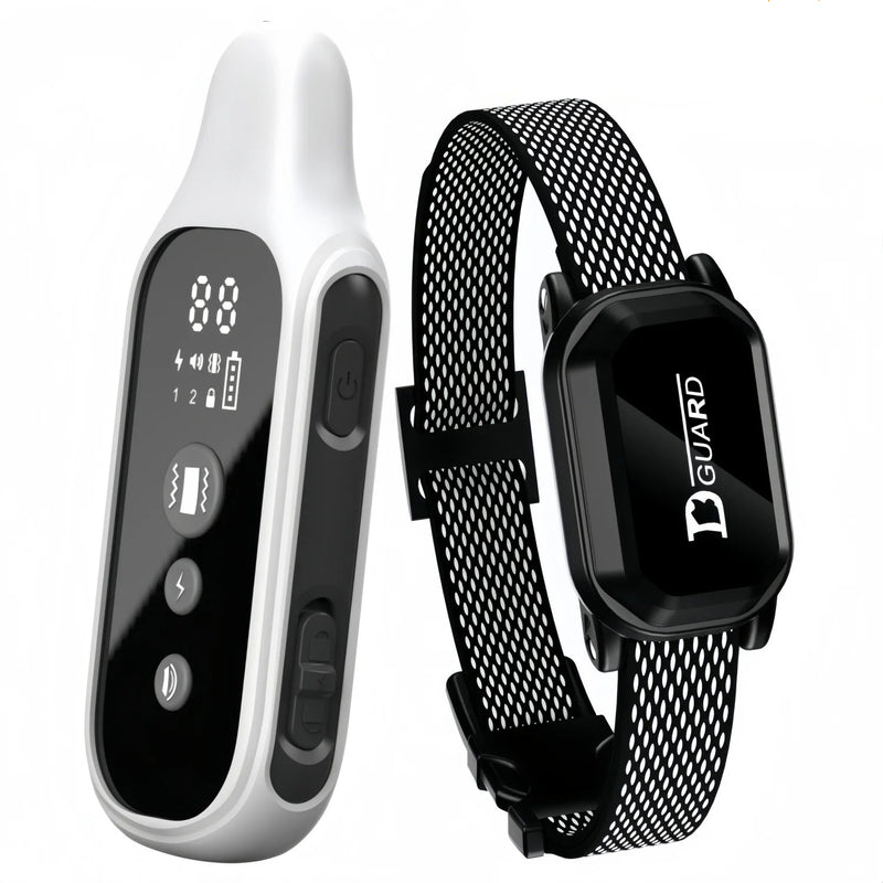 Coleira digital de treinamento para cães com controle remoto LCD, vibração, som, bateria recarregável e resistência à água