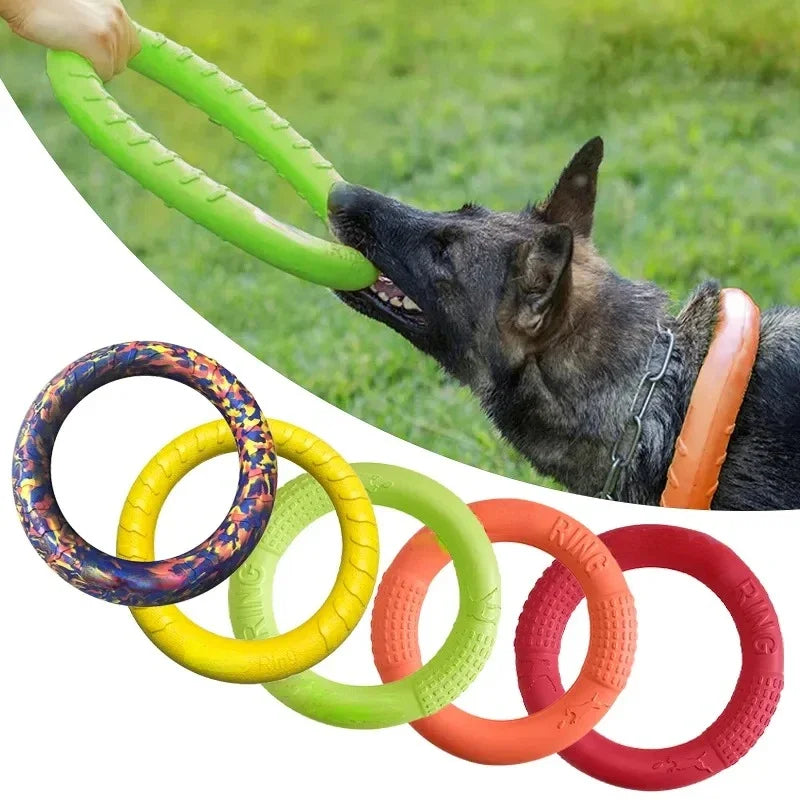 Disco voador interativo para cães em EVA, brinquedo flutuante para arremesso, busca, treinamento e brincadeiras ao ar livre.