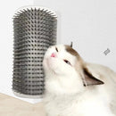 Escova massageadora de canto para gatos com cerdas macias, ideal para remover pelos, massagear e estimular a autoescovação