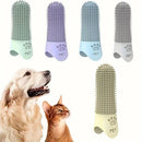 Escova de dedo 360° em silicone para cães e gatos, ideal para limpeza dos dentes, massagem das gengivas e higiene bucal