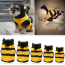 Fantasia de abelha em fleece para cachorro e gato, com capuz confortável, ideal para Halloween, dias frios, fotos e festas temáticas.
