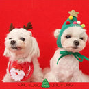 Fantasia de Natal para cachorro e gato com gorro de Papai Noel ou rena e bandana temática, ideal para fotos, festas e comemorações natalinas.