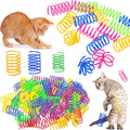 Kit de molas espirais coloridas para gatos, brinquedo interativo de plástico para estimular caça, perseguição e diversão de gatos filhotes e adultos.