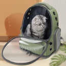 Mochila transparente para transporte de gatos e cães pequenos com visor amplo e ventilação respirável para viagens e passeios