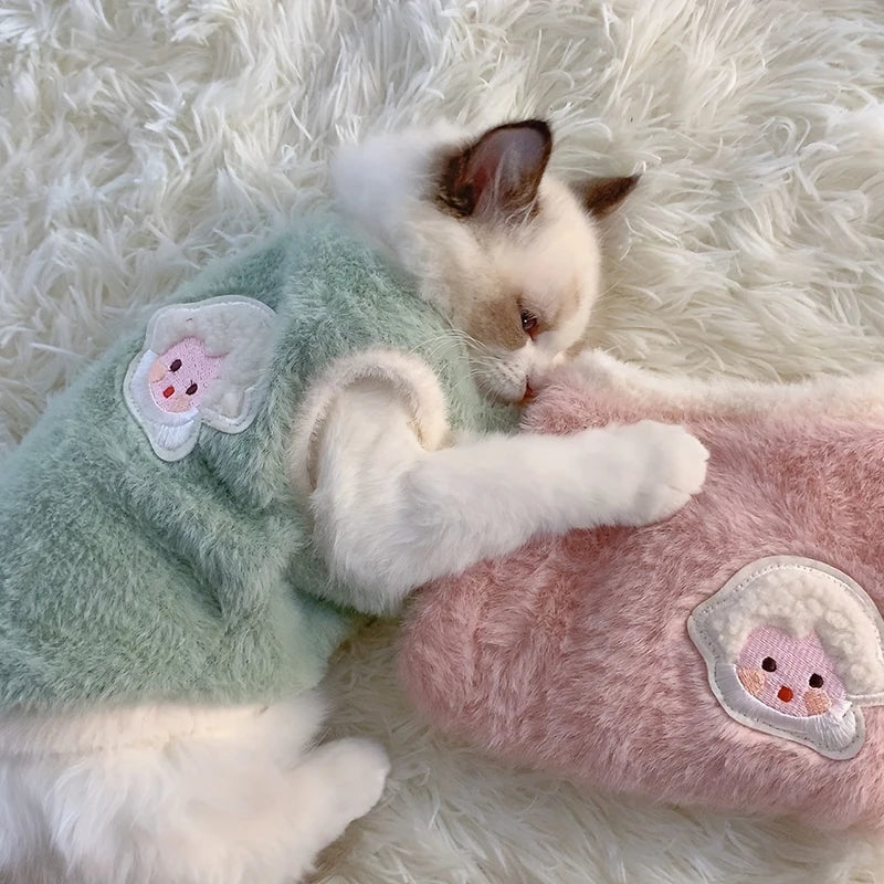 Roupa de inverno para gatos e cães pequenos, suéter confortável e quentinho para filhotes e pets de pequeno porte
