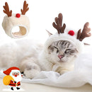 Fantasia de Natal para Cachorro e Gato | Kit Gorro de Papai Noel ou Rena com Bandana Natalina para Pets