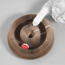 Arranhador Dobrável para Gatos com Catnip e Sino – Brinquedo Interativo de Papelão para Afiar as Garras
