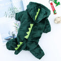 Moletom Dinossauro para Cães – Roupa de Inverno com Capuz em Fleece para Cães Pequenos e Médios