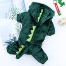 Moletom Dinossauro para Cães – Roupa de Inverno com Capuz em Fleece para Cães Pequenos e Médios