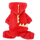 Moletom Dinossauro para Cães – Roupa de Inverno com Capuz em Fleece para Cães Pequenos e Médios