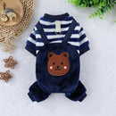 Macacão de Inverno para Cachorro com Argola para Guia – Roupa Quente em Fleece para Cães e Gatos