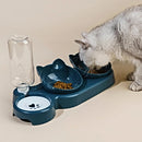 Comedouro 3 em 1 para Gatos com Bebedouro Automático por Gravidade e Tigelas Inclinadas