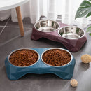 Comedouro Duplo em Aço Inoxidável para Cães e Gatos | Tigelas Antiderrapantes de Grande Capacidade