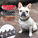 Coleira de Couro PU com Espinhos e Rebites Punk - Ajustável para Cães Pequenos e Gatos
