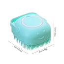 Escova de Banho de Silicone para Cães e Gatos – Massageador com Dispenser para Shampoo e Remoção de Pelos