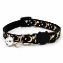 Coleira para Gatos com Guizo e Estampa Estrela e Lua - Ajustável e Segura