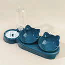 Comedouro 3 em 1 para Gatos com Bebedouro Automático por Gravidade e Tigelas Inclinadas