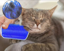 Escova Massageadora de Canto para Gatos – Removedor de Pelos com Pente e Arranhador para Autoescovação