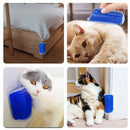 Escova Massageadora de Canto para Gatos – Removedor de Pelos com Pente e Arranhador para Autoescovação