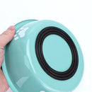 Comedouro em Aço Inoxidável para Cães e Gatos com Base de Silicone Antiderrapante e Estampa de Patinha