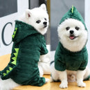 Moletom Dinossauro para Cães – Roupa de Inverno com Capuz em Fleece para Cães Pequenos e Médios