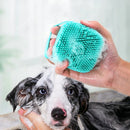 Escova de Banho de Silicone para Cães e Gatos – Massageador com Dispenser para Shampoo e Remoção de Pelos