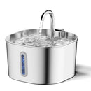 Fonte de Água Automática para Cães e Gatos 2,2L em Aço Inoxidável com Visor