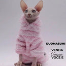 Casaco de Inverno para Gatos Sphynx – Pelúcia Dupla Face, Quente e Macia