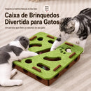 Brinquedo Interativo de Feltro para Gatos – Caixa Puzzle com Bolinha para Estimular a Caça e o Exercício