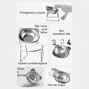 Comedouro Elevado em Aço Inox 304 para Gatos e Filhotes – Inclinação Ergonômica de 15°